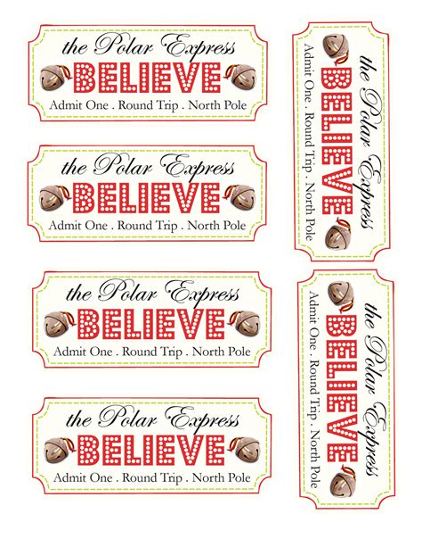 Polar Express Believe Ticket Printable